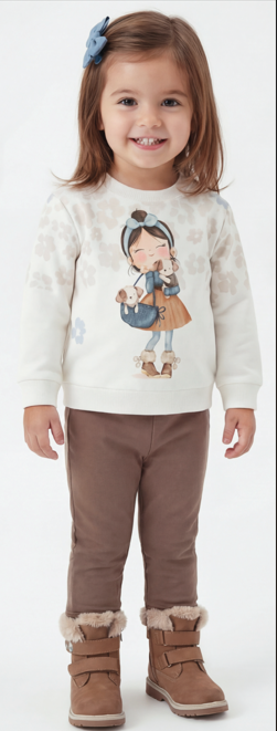 Conjunto  Noor de sudadera y malla para bebé niña