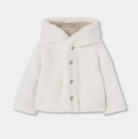 Chaqueta beige punto reversible de bebé