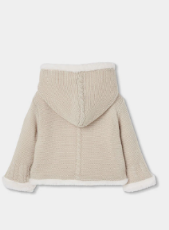 Chaqueta beige punto reversible de bebé
