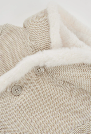 Chaqueta beige punto reversible de bebé