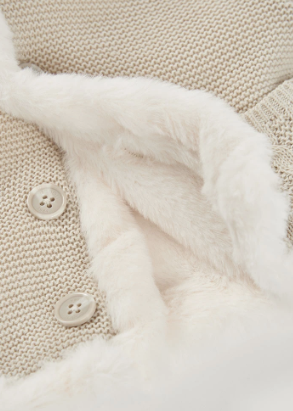 Chaqueta beige punto reversible de bebé