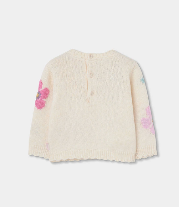 Jersey floral de punto para niña
