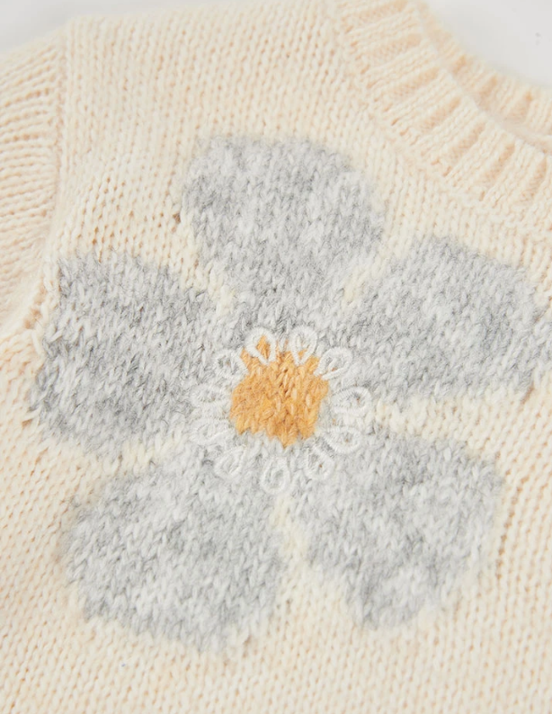 Jersey floral de punto para niña