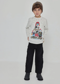 Pantalón straight denim elástico de niño color negro