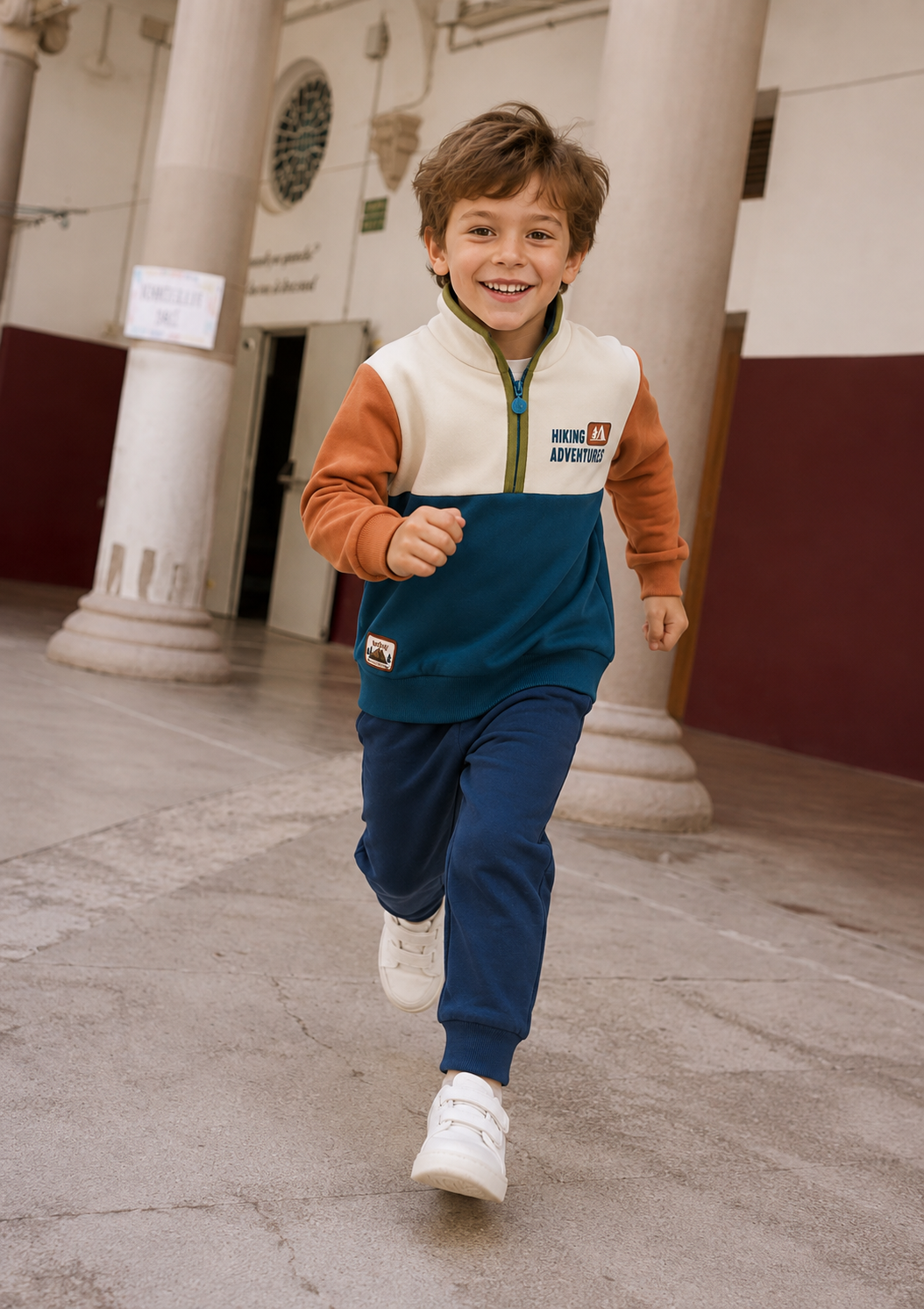 Pantalón felpa denim de niño color azul