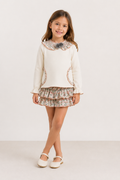 Conjunto de sudadera y braguita-falda para niña