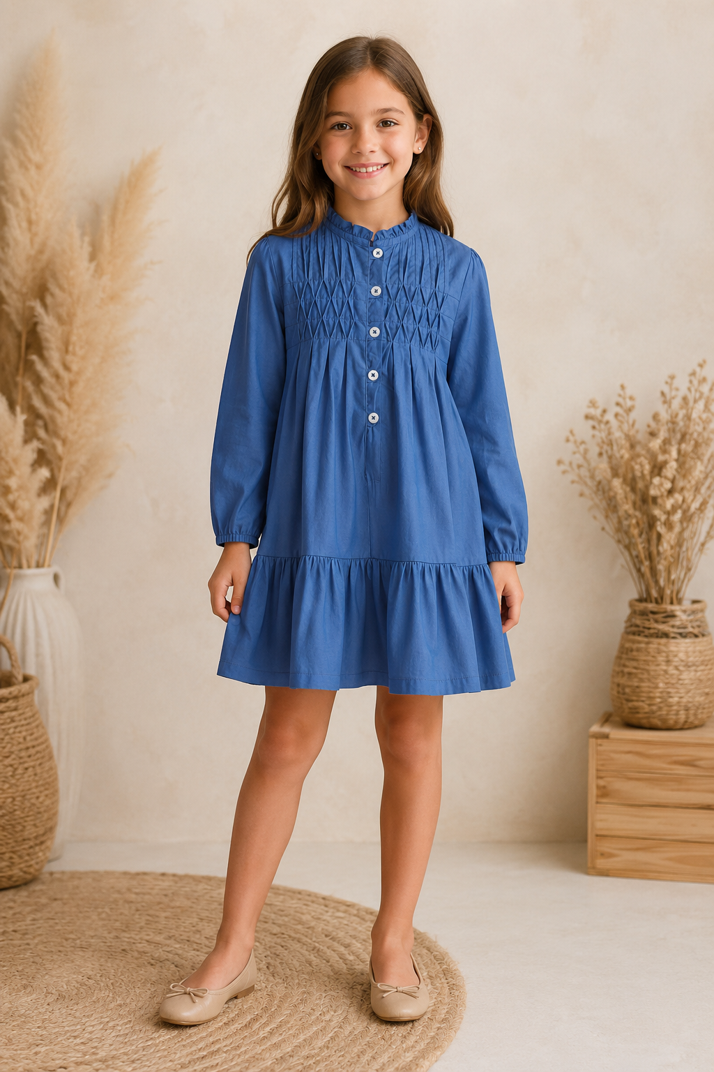 Vestido azul marino para niña