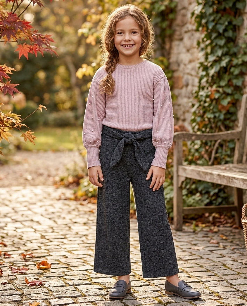 Pantalón punto roma gris Cozyday para niña