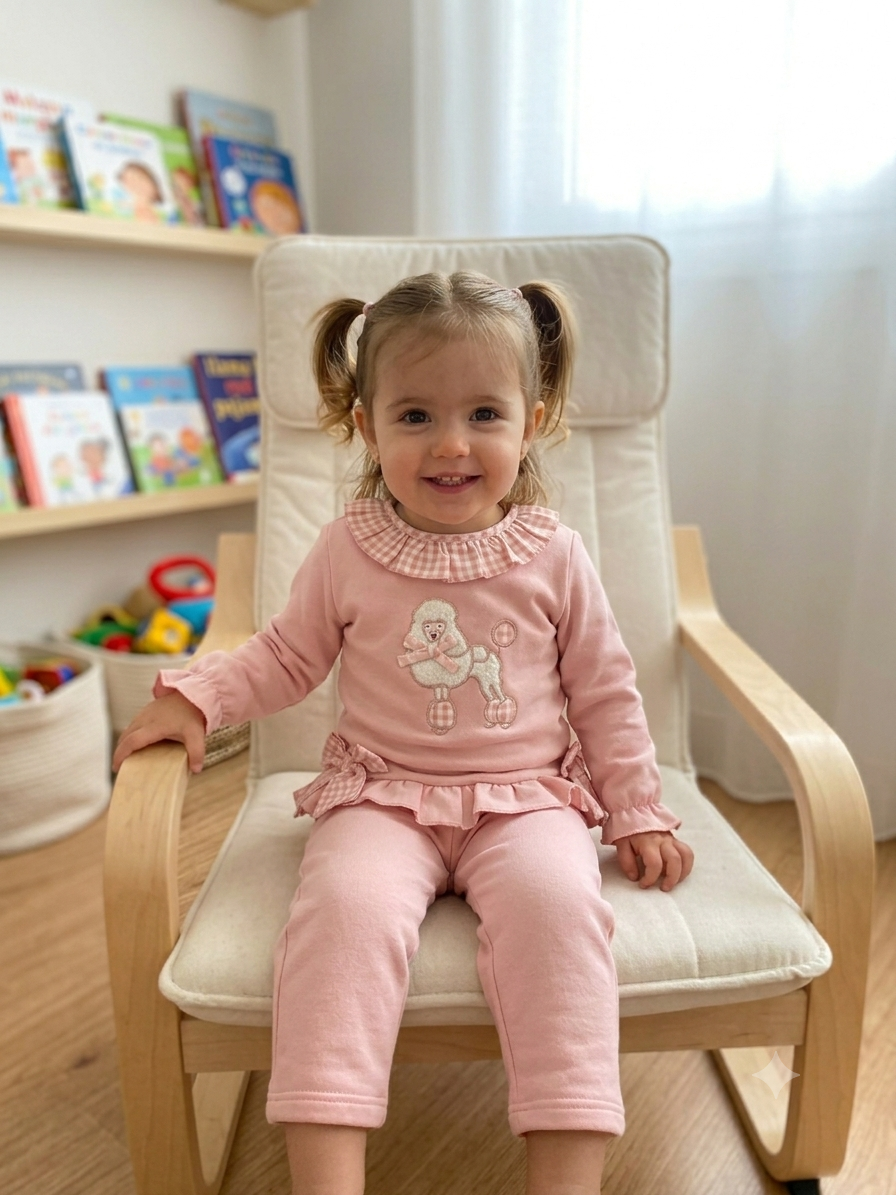 Conjuntode sudadera y jogger Dog para bebé niña